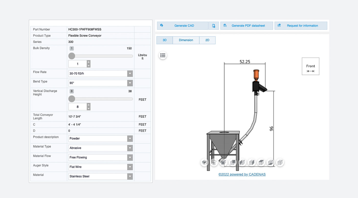 Helix Flexible Screw Conveyor configurations