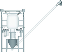 Bulk Bag/FIBC Unloader with Integral Hopper and Helix Flexible Screw Conveyor Illustration | Hapman.com